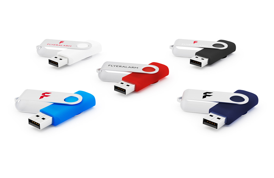 USB Stick farbig mit Aluminiumbügel