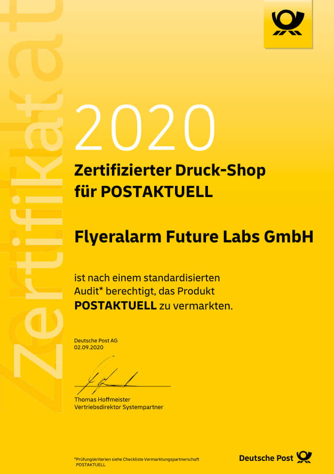 Postaktuell Druck Versand Mit Produkten Von Flyeralarm